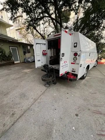Magnet Plumbing service vehicle on-site for Water Heater Repair in Central Cocoanut